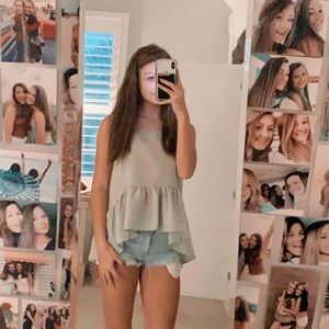 SHEIN light green babydoll tank top